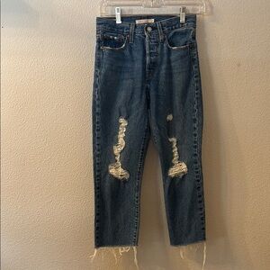 Levis Wedgie Straight Distressed Denim Jeans size 25